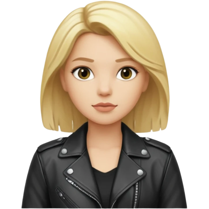 dinah blonde hair jane wear leather jacket emoji