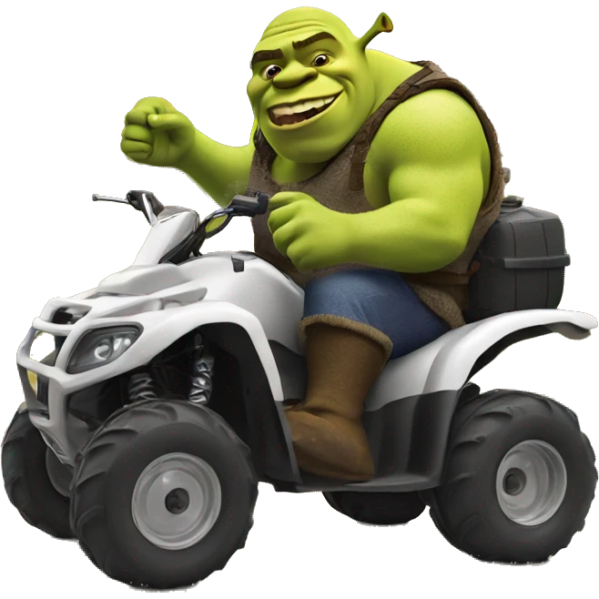 shrek on a quad bike emoji