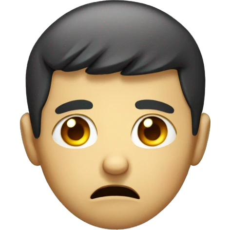 a Person looking down with fear in his face drops of perspiration emoji