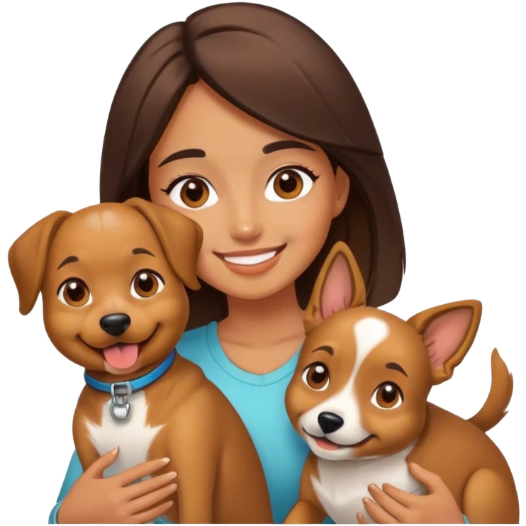 smiling girl with her dog emoji