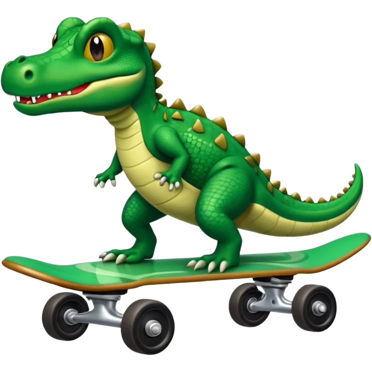 Cocodrilo sobre una patineta emoji