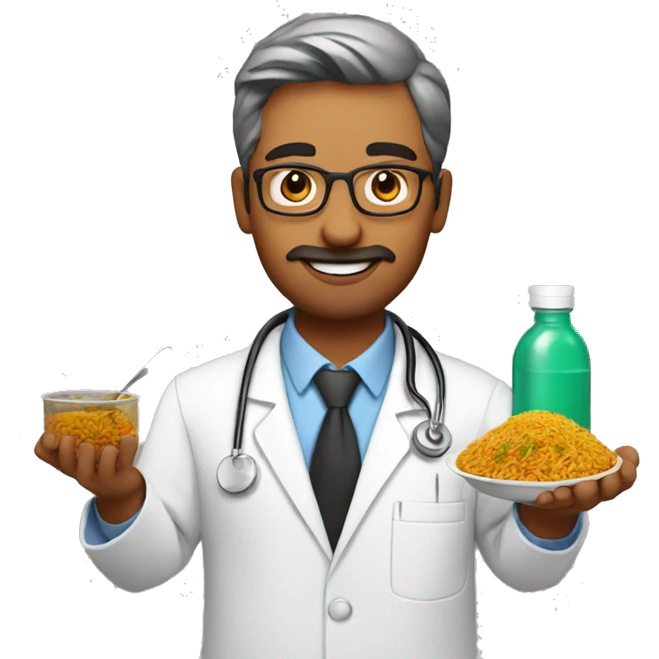Pharmacist with biryani emoji