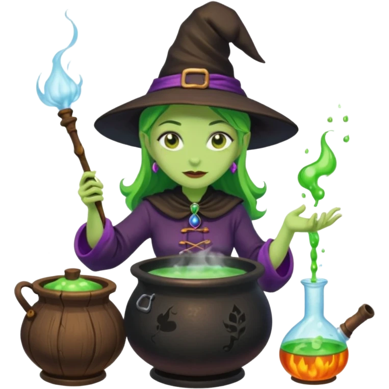 green witch cooking potion emoji