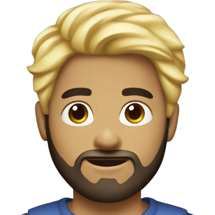 blonde medium hair dark beard young man emoji