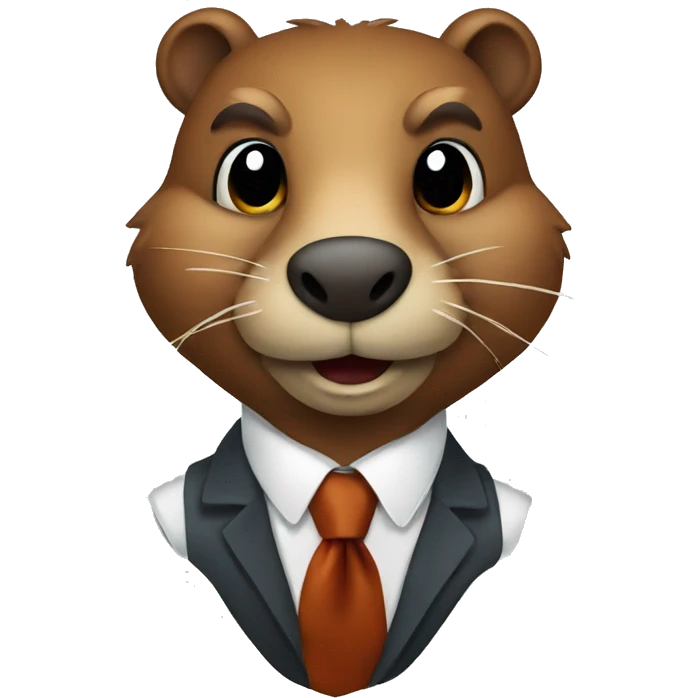 beaver with a tie emoji