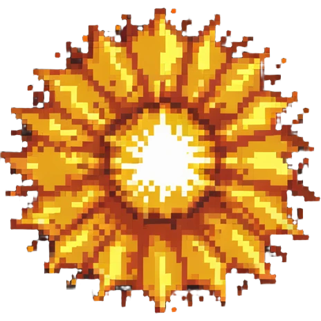 center fire explosion core, bright orange and yellow emoji