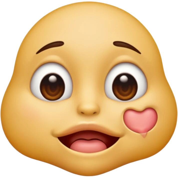 

I'd like an emoji with slightly squinty eyes, a mouth giving a tight kiss with little creases around the lips emoji