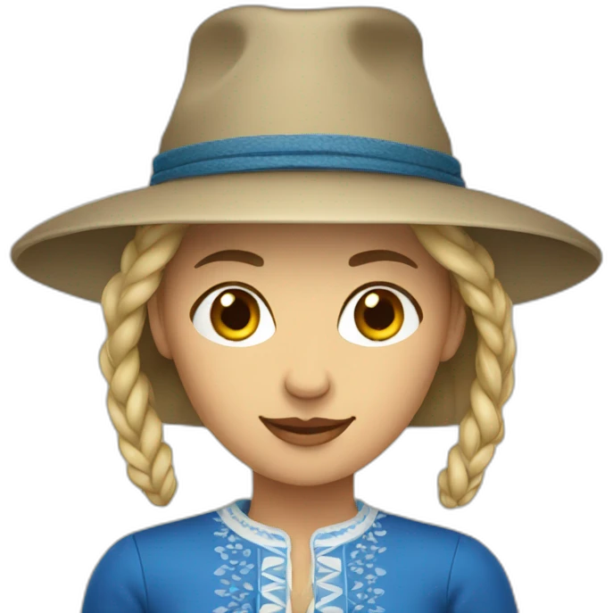 estonian woman with traditional hat emoji