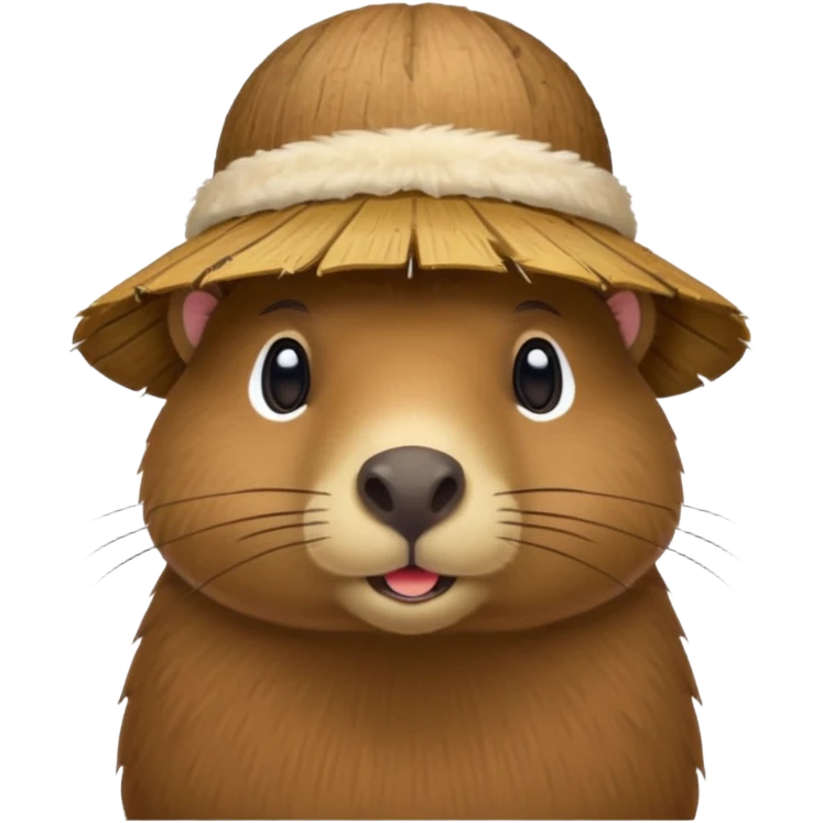 capybara with coconut shell hat emoji