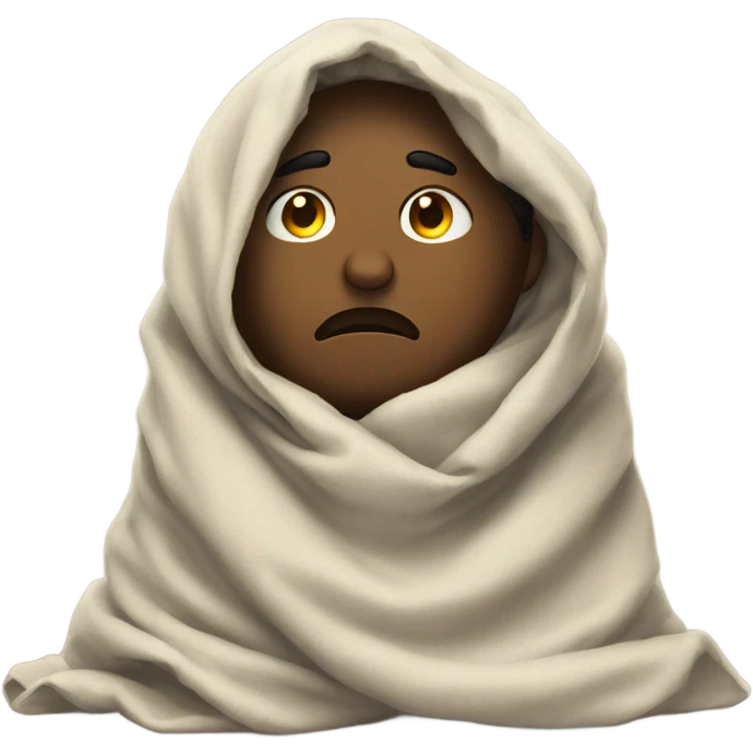 Sad under blanket emoji