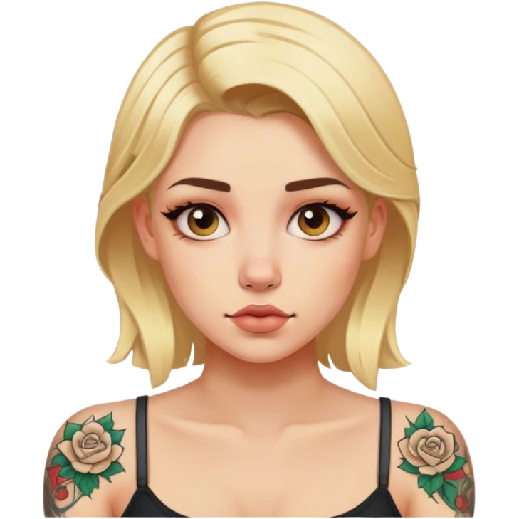 blonde girl with tattoos emoji