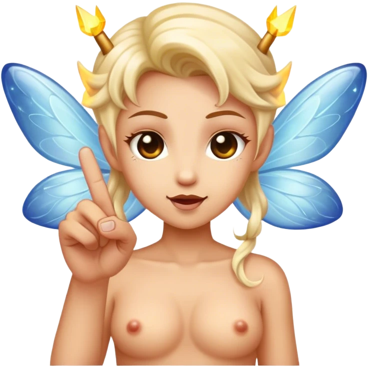 Fairy middle finger emoji