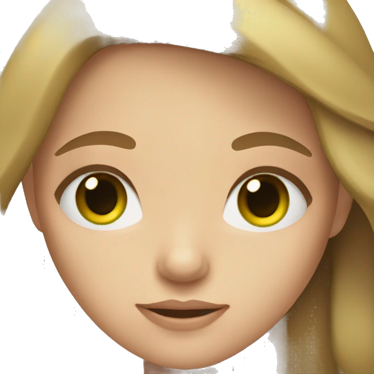 girl with light brown hair and green eyes emoji