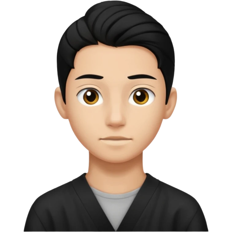 homme cheveux noir long attaché sans cheveux dépassant  16 ans, un peu bronzé emoji