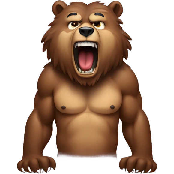 Standing and growling bear emoji