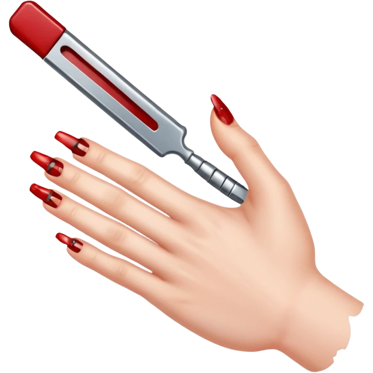 Razor blade lodged under a fingernail. emoji
