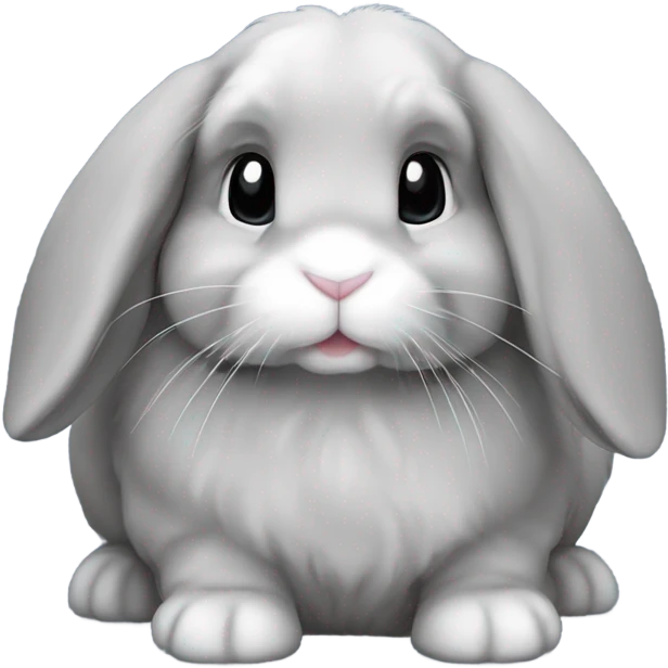 gray mini holland lop bunny emoji