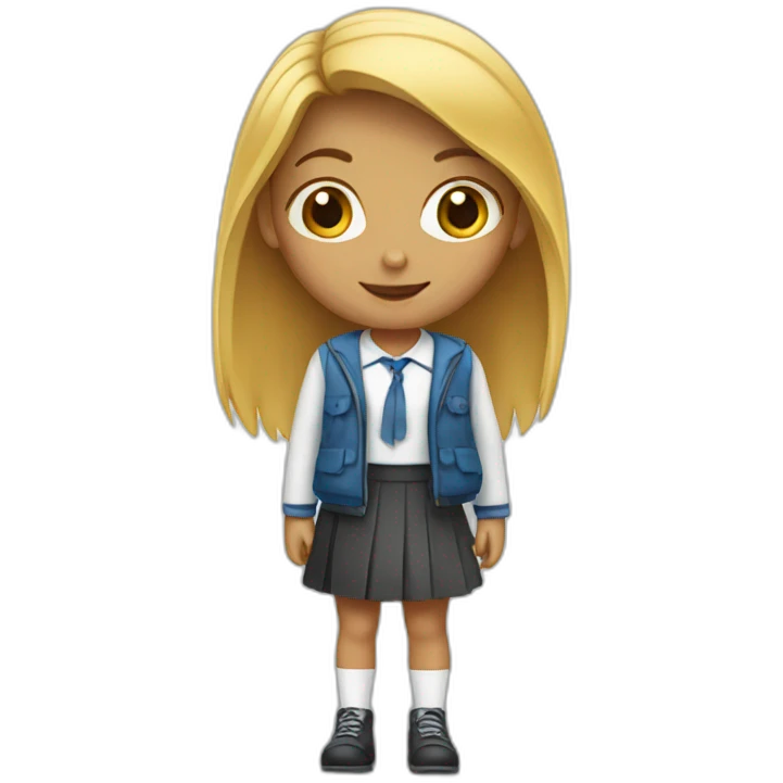 Schoolgirl wearing skirt emoji