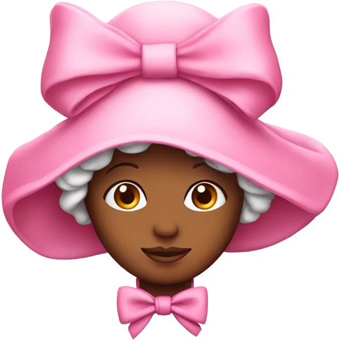 Pink bonnet with bow emoji