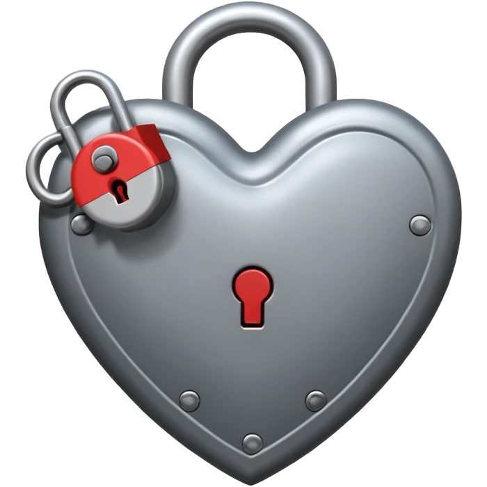 A locked up metal heart  emoji
