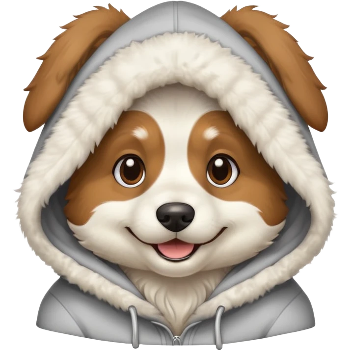 Dog wearing a hoodie ￼ emoji