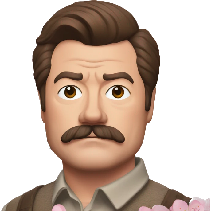 Ron Swanson cherry blossoms  emoji