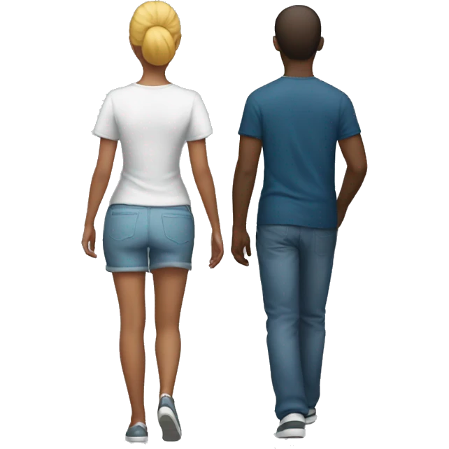 Couple from behind walking emoji