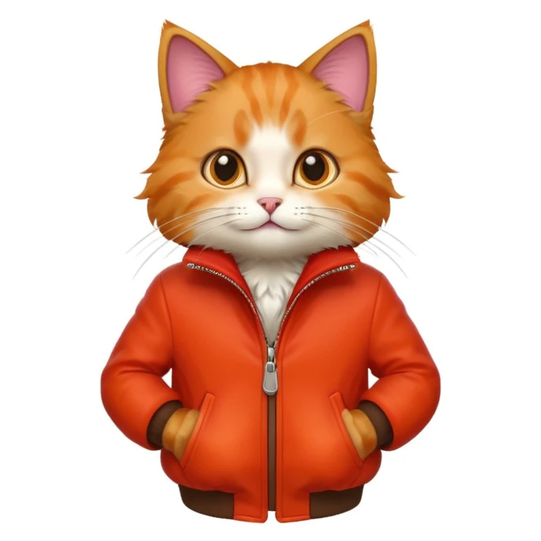 a cat wearing a red jacket emoji