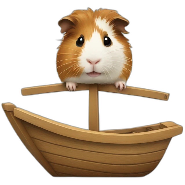 Guinea pig on a boat emoji