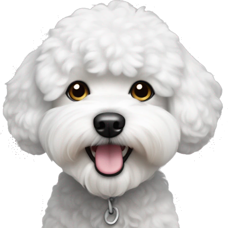 A black and white bichon frise dog emoji