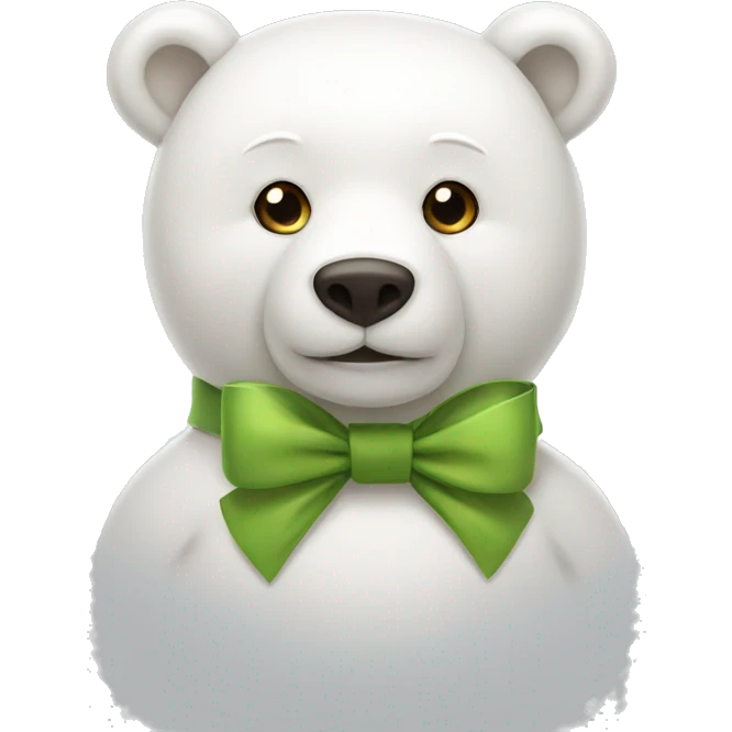 White bear with a bow emoji