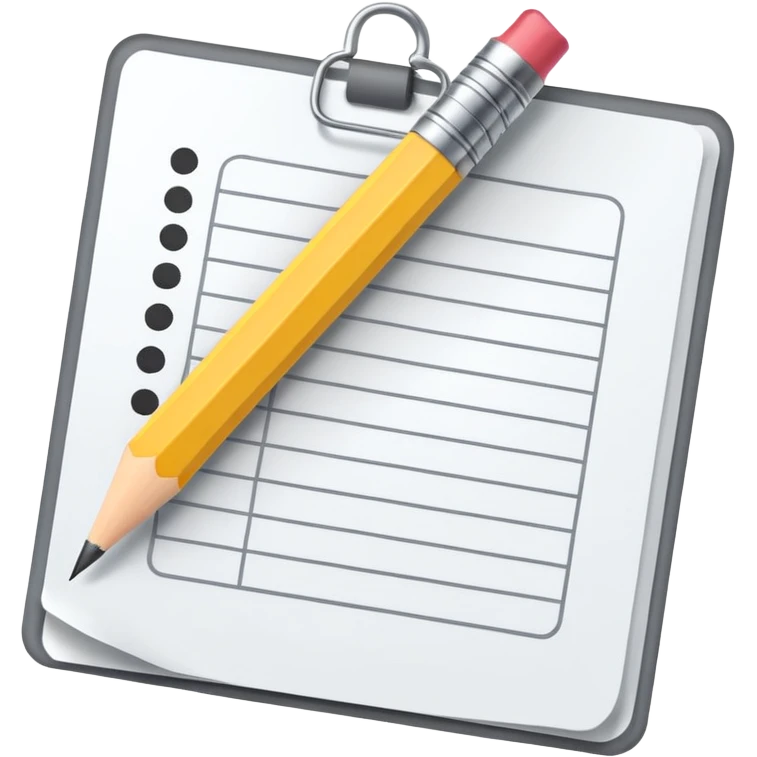 multiple choice test paper with a pencil emoji