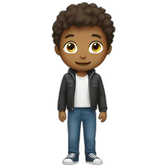A boy puts his hand on his waist emoji