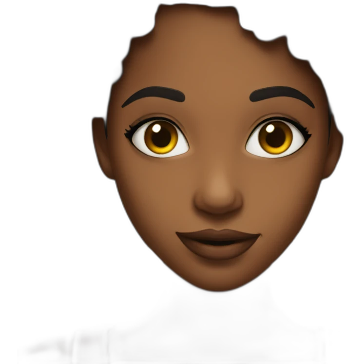 Sexy teenage black girl giving a sly flirty side look emoji