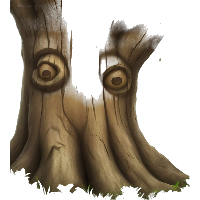 Old tree trunk in garden emoji