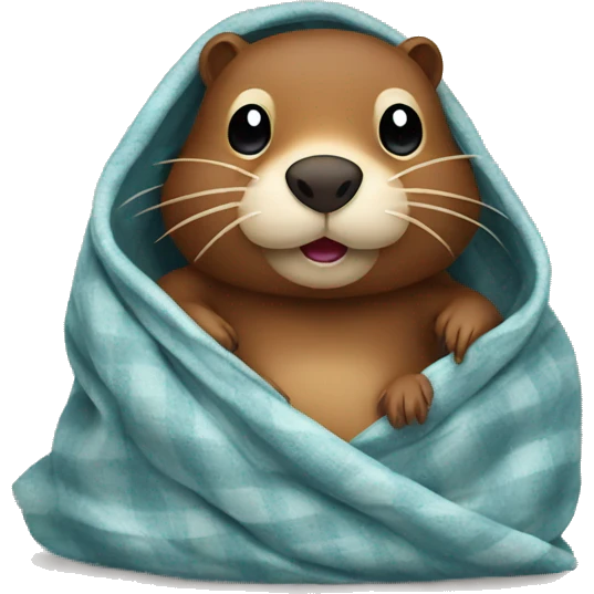 Beaver in a blanket emoji
