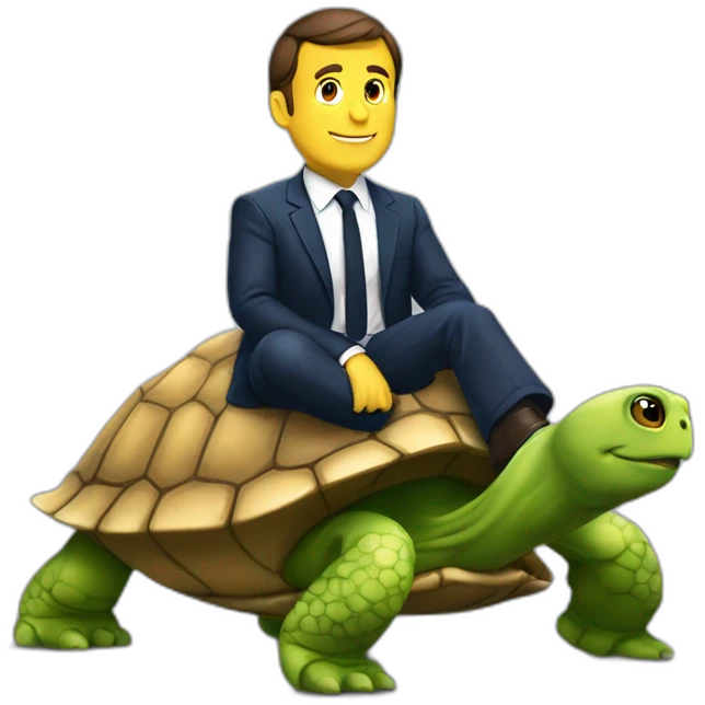 Macron sur tortue emoji