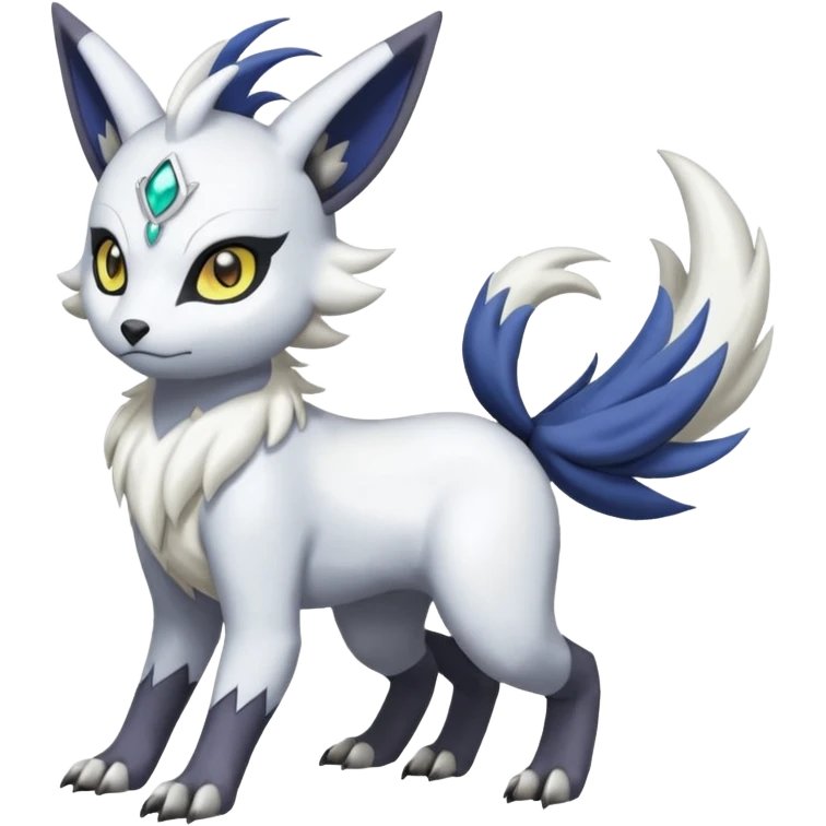Garurumon-Meloetta-Renamon-Absol-fusion-hybrid-creature (full body) emoji