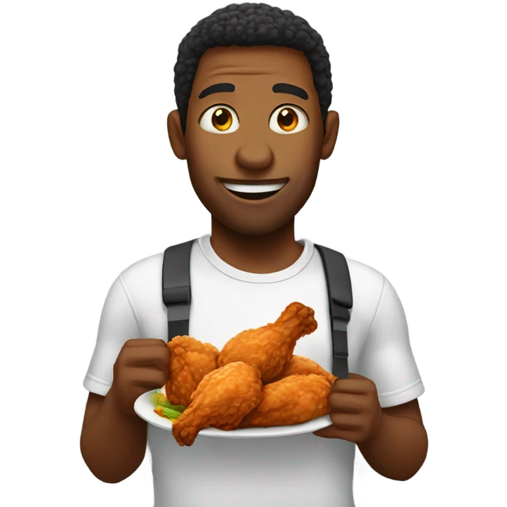 guy eating fried chicken emoji