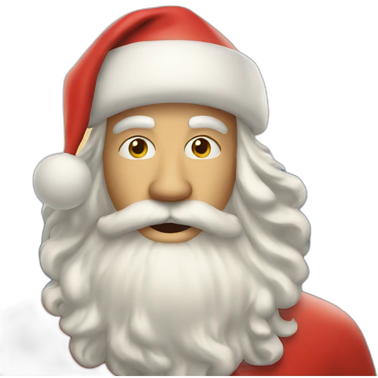 santa with sun hart emoji