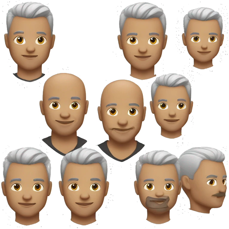 memoji of silver fox, the rock, v neck t shirt emoji