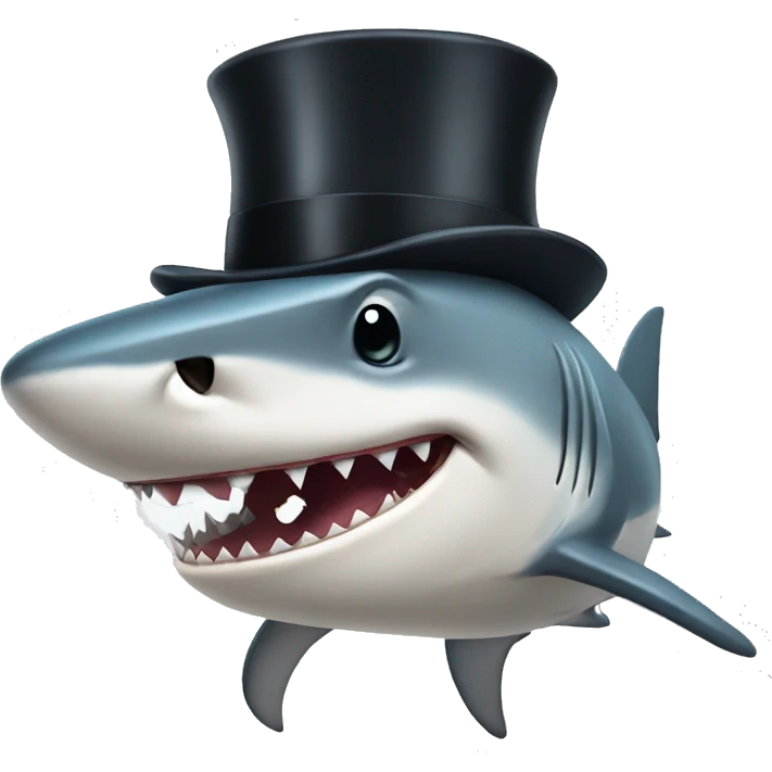 shark with mustache and monocle and top hat emoji