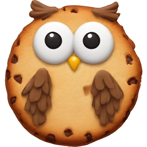 one Cookie in the shape of an owl emoji