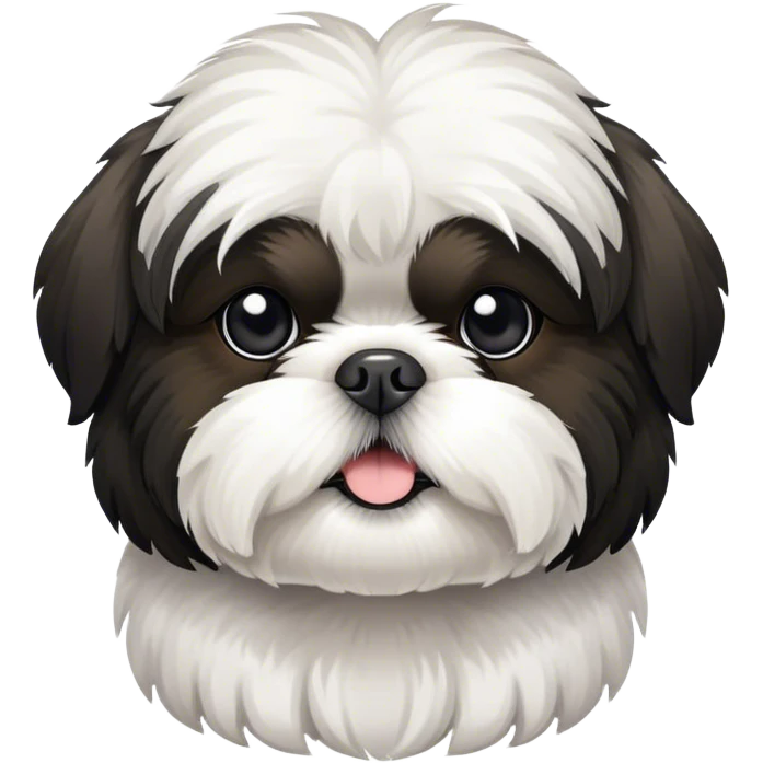 Shih tzu black and white emoji