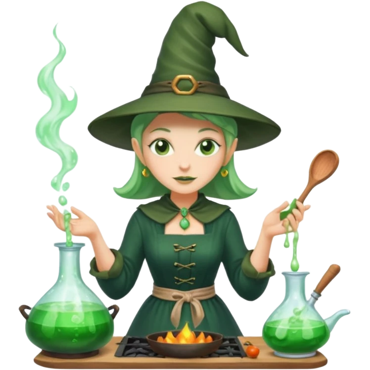 green witch cooking potion emoji