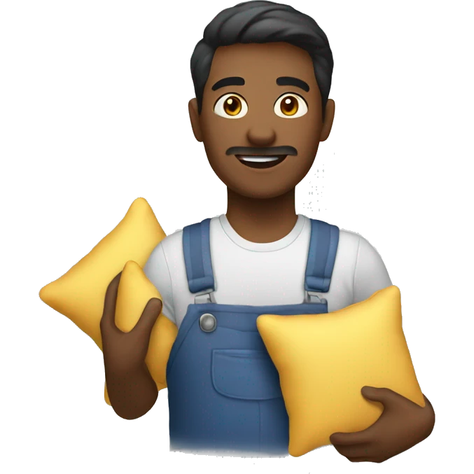 storekeeper holding pillows emoji