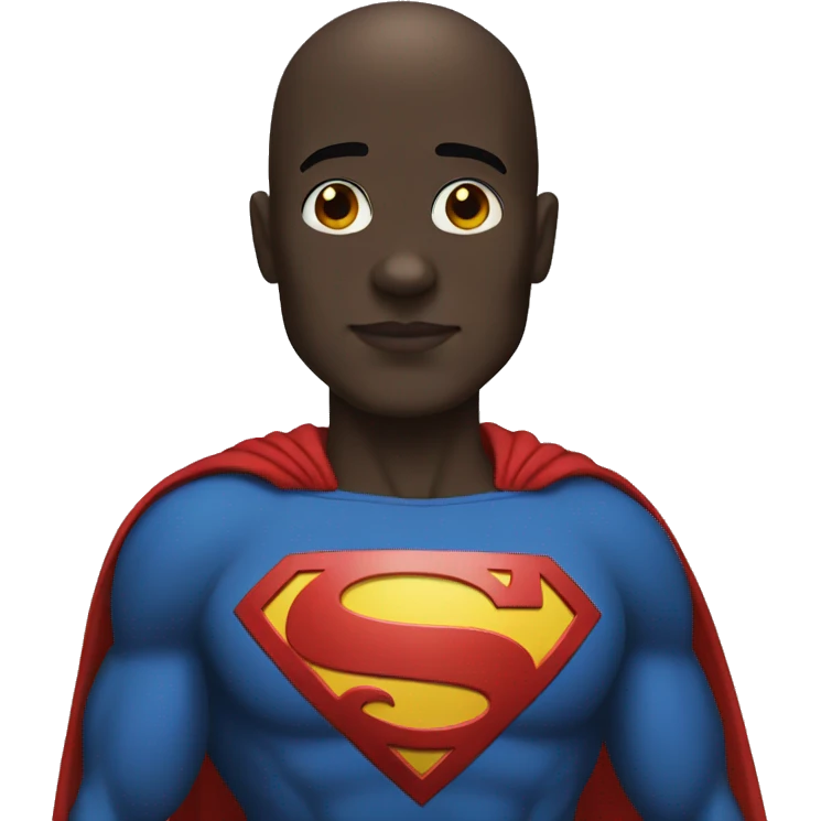 Dark skin bald superman emoji