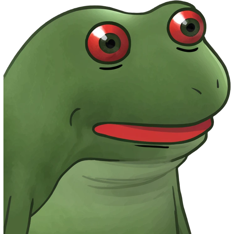 pepe the frog with red eyes emoji