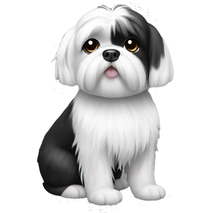 Black and white shitzu emoji
