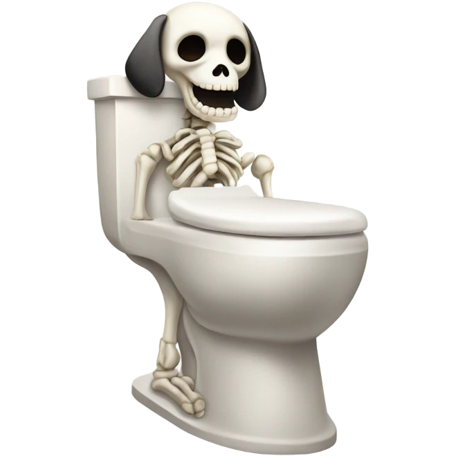 Dog skeleton toilet  emoji